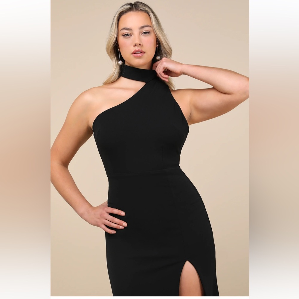 New/Never Worn: Lulu's Chic Black One-Shoulder Gown - Large - Picture 4 of 7